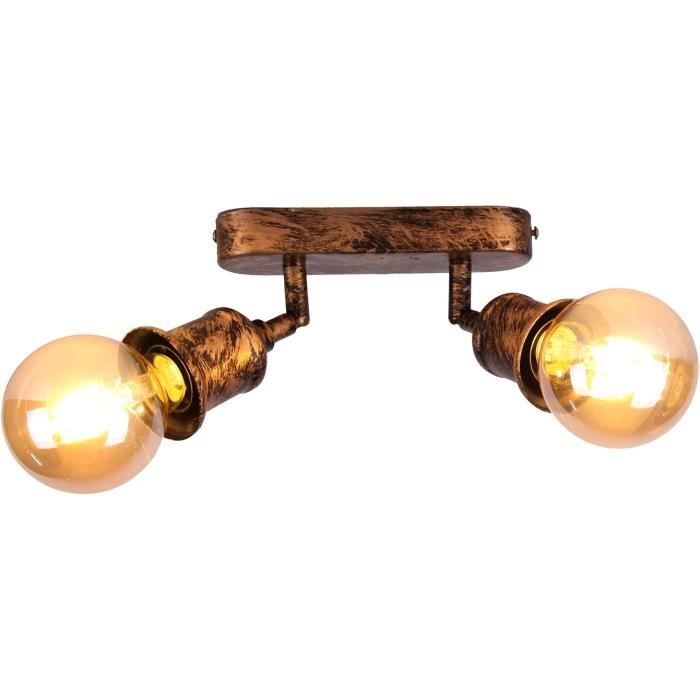 Plafonnier Spots Orientables 3 Lampes Rétro Vintage - Design Industriel Pour Cuisine Et Salon
