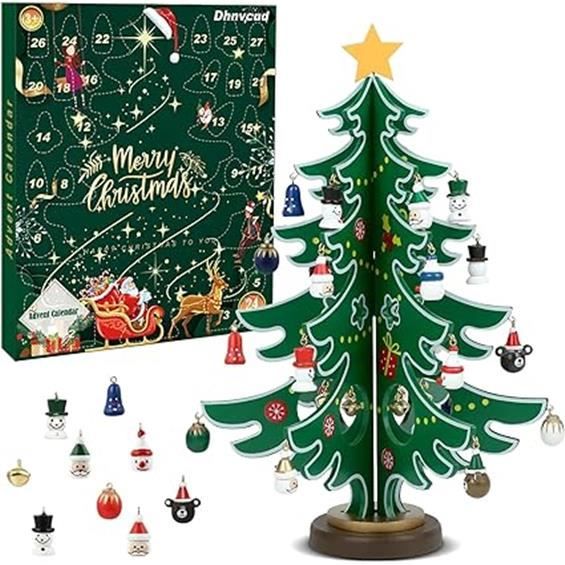 Calendrier de l'avent 2023 avec arbre de Noël en bois avec 36 décorations  compte à rebours pour Noël 24 jours calendrier de l'avent - Cdiscount Maison