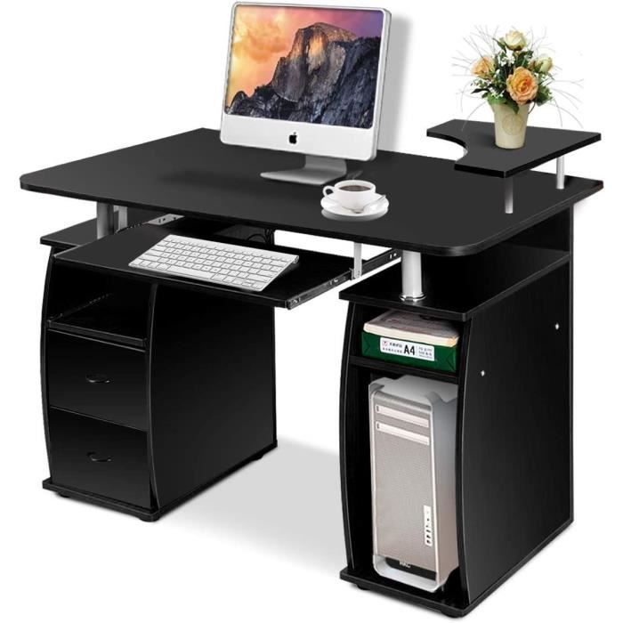 Costway Bureau Informatique Multimedia Meuble De Bureau Pour