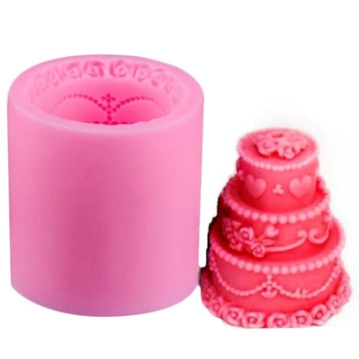 3 Couches De Conception De Gateau Silicone Moule Anniversaire
