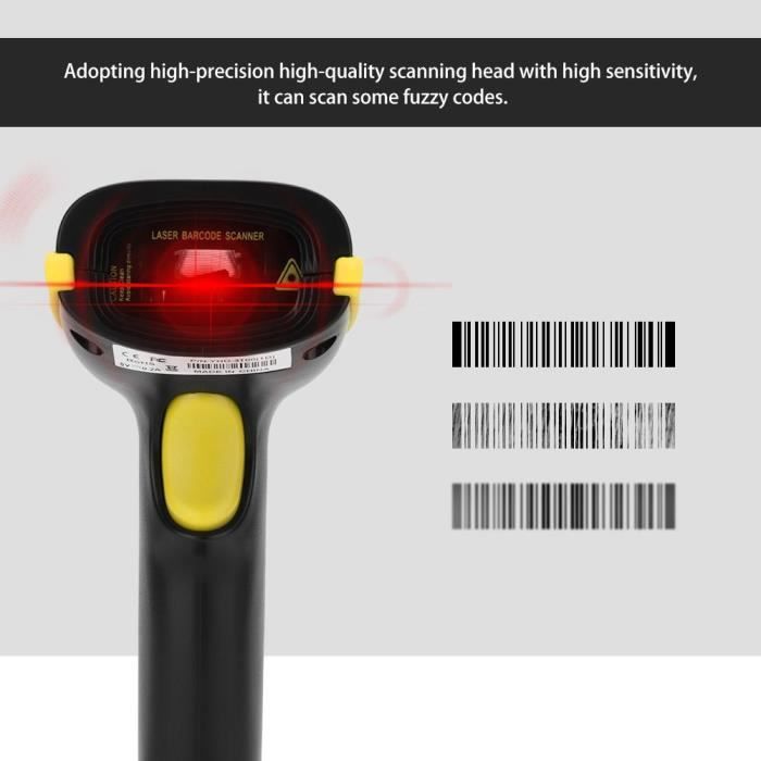 Lecteur De Scanner De Code à Barres Laser Sans Fil Tenu Dans La Main De 24 Ghz Pour Ios Android Windowsvert
