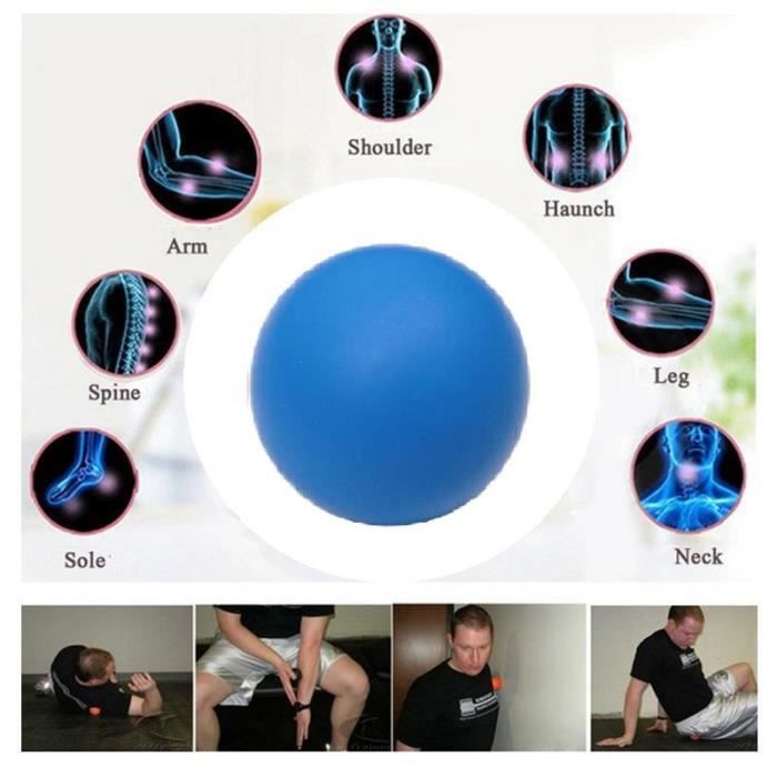 Balle Musculation Massage BLEU 6cm en Silicone pour entrainement Fitness Equipment Myofascial Trigger Point relaxe Ball Exercise Cdiscount Sport
