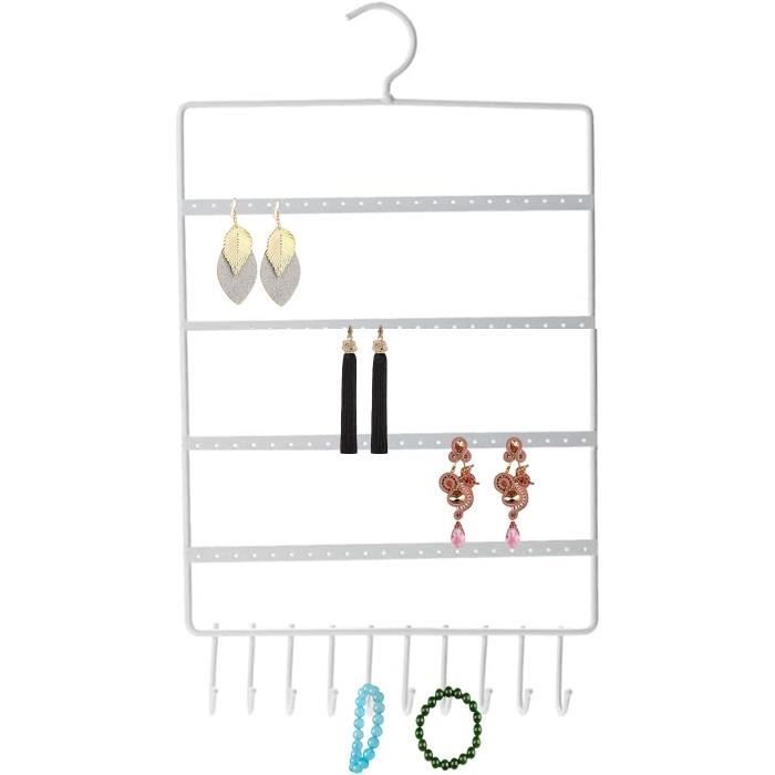 9 Crochets Adhésifs Porte-bijoux - Porte-boucles D'oreilles Mural, Pour Colliers Et Bracelets - Blanc, Facile à Coller Sans Percer