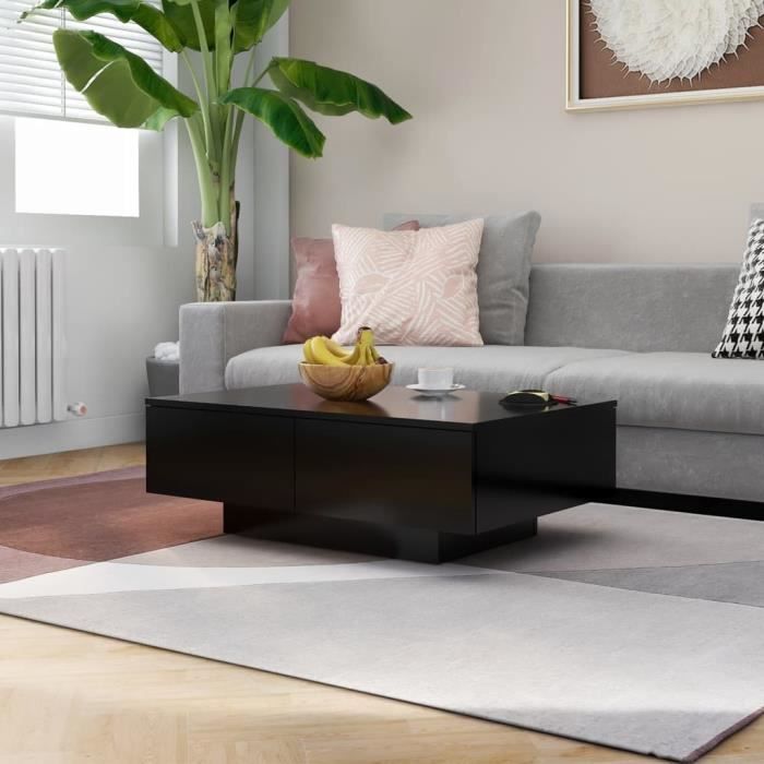 944®Best Meuble Table basse Décor Nouveau - Bout de Canapé Table dappoint Pour Salon Noir 90x60x31 cm Aggloméré