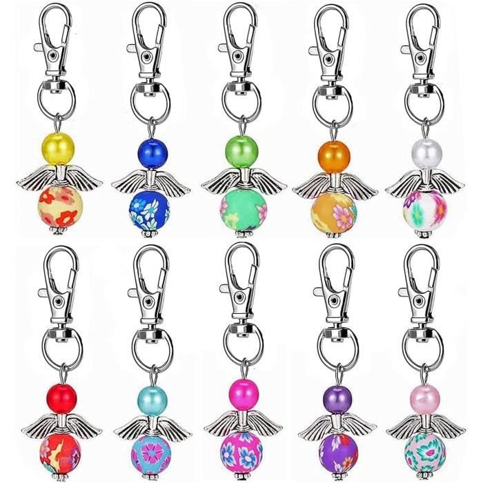 Pendentifs Ange Gardien Multicolores - Lot De 50 Avec Pinces, Pour DIY, Baptême, Mariage, Cadeaux