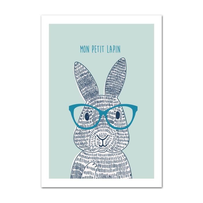 poster petit lapin dimensions 40 x 50 cm papier brillant cdiscount maison