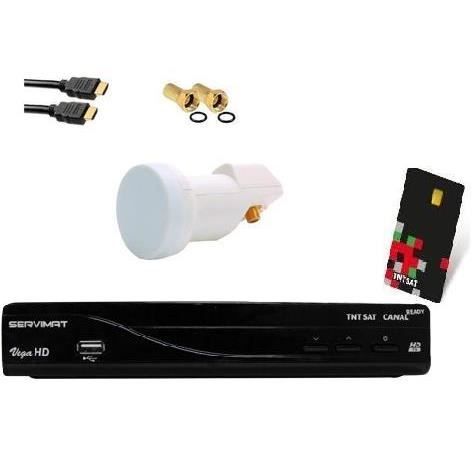 Récepteur Satellite Accessoire TV Vidéo Servimat Pack Iii Récepteur Tv Satellite Full Hd Carte Tnt Sat
