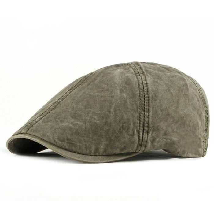 Casquettes de printemps et dété pour hommes et femmes couleur unie maille en coton à visière plate béret de [2BE281D]