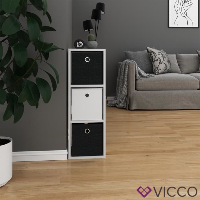 meuble de séparation hylda vicco 9 compartiments blanc étagère sur pied étagère bibliothèque étagère de bureau