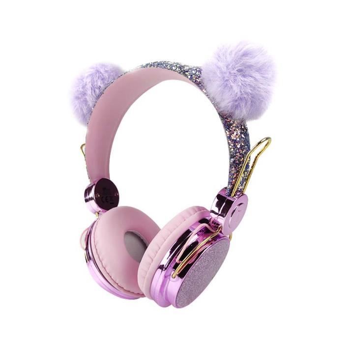 Casque audio Mignon casque filaire avec Microphone filles Daugther musique  stéréo écouteur ordinateur téléphone Mobile - 1 set - Cdiscount Informatique