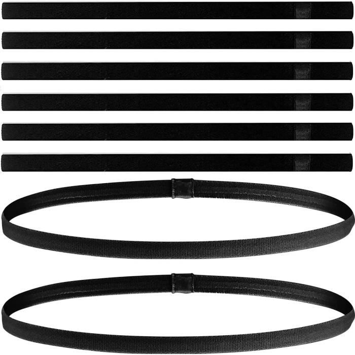 Accessoire Cheveux Sportif Lot De 9 Bandeaux Cheveux Femme - Sport Yoga Fitness - Noir Blanc Gris - Élastique Antidérapant Bandaux Cheveux Sport