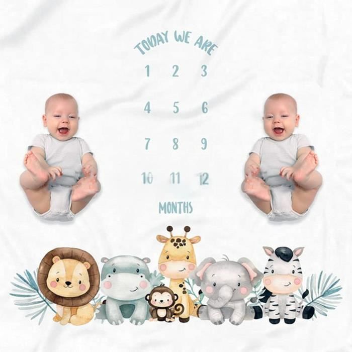 Mentin Couverture Etape Mensuelle Pour Jumelle Bebe Couverture Etape Au Mois Cadeau Personnalise Pour Les Fetes Prenatales A129 Cdiscount Puericulture Eveil Bebe