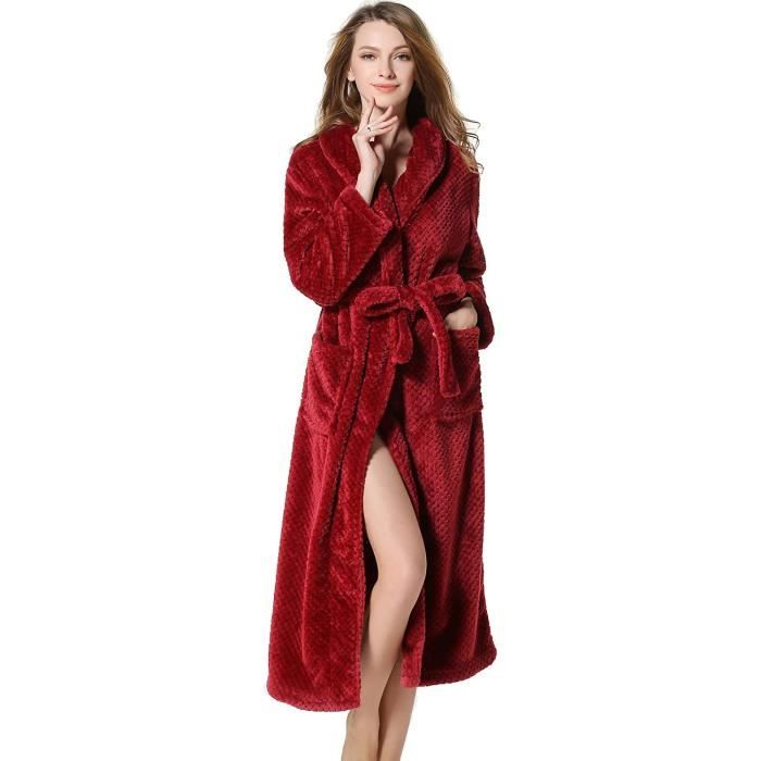 Peignoir de Bain Femmes 2018 2019 Hiver Mode Robe de Chambre Micro Fibre Douillette Moelleuse Polaire Femme Peignoir Bathrobe 14 Cdiscount Maison