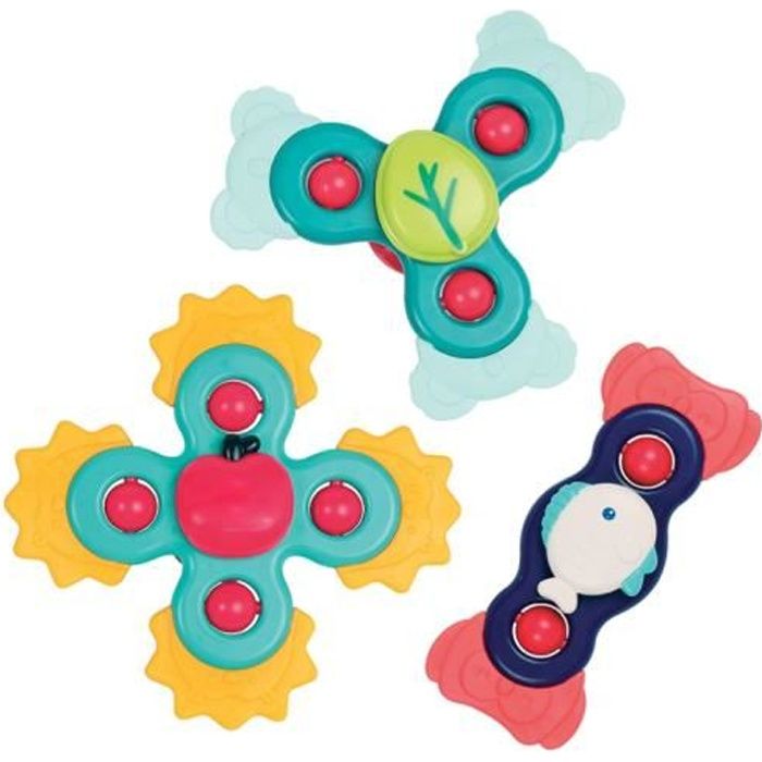 Jouets Rotatifs à Ventouse Pour Bébé - 2 Pièces En Silicone Alimentaire - Sensoriel Et De Bain
