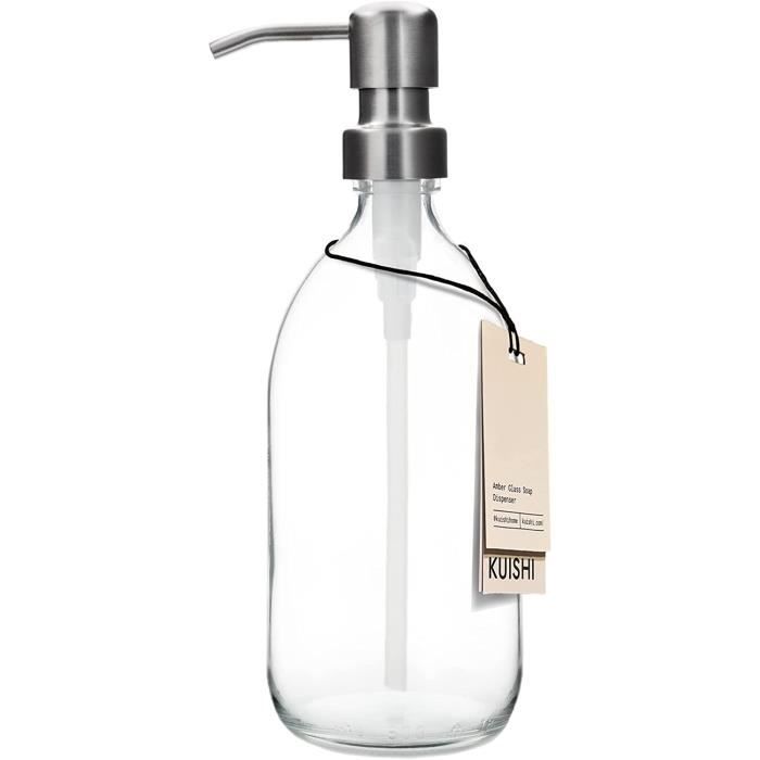 Distributeur De Savon En Verre - Lot De 3 - 500ml - Pompe Vintage - Pour Salle De Bain, Cuisine - Style Rétro Élégant