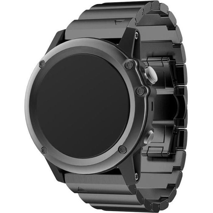 Montre connectée,Bracelet métal montre acier inoxydable Bracelet Bracelet  pour Garmin Fenix 3 - HR couleur: noir - Type Black - Cdiscount Téléphonie