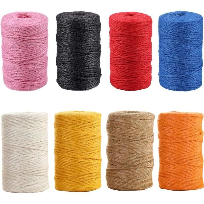 Ficelle Coton Emballage Cadeau 100 M - Rouge, Bleu, Blanc - Paquet De 2, Diamètre 1,5 Mm, Pour Décoration Noël Bricolage - 8