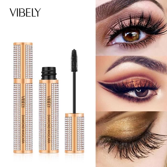 Vibely 4d Mascara en fibre de soie cils épais Mascara imperméable ...