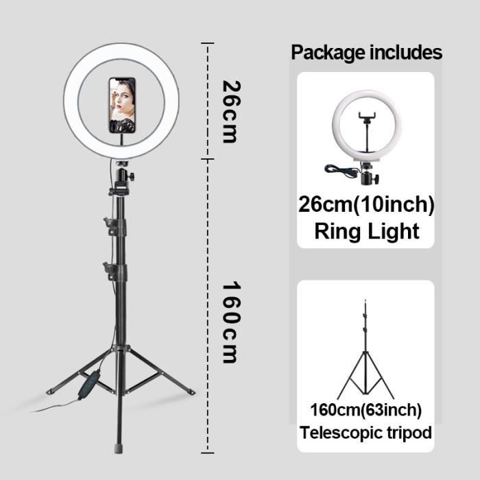Mmcrz Gran Anillo Luminoso Con Soporte De Luz De 165 Cm, Anillo Luminoso Profesional De 6500 K Para Selfie, Fotografía En Estudio, Video, TikTok, YouTube, Transmisión En Vivo, Grabación De Video