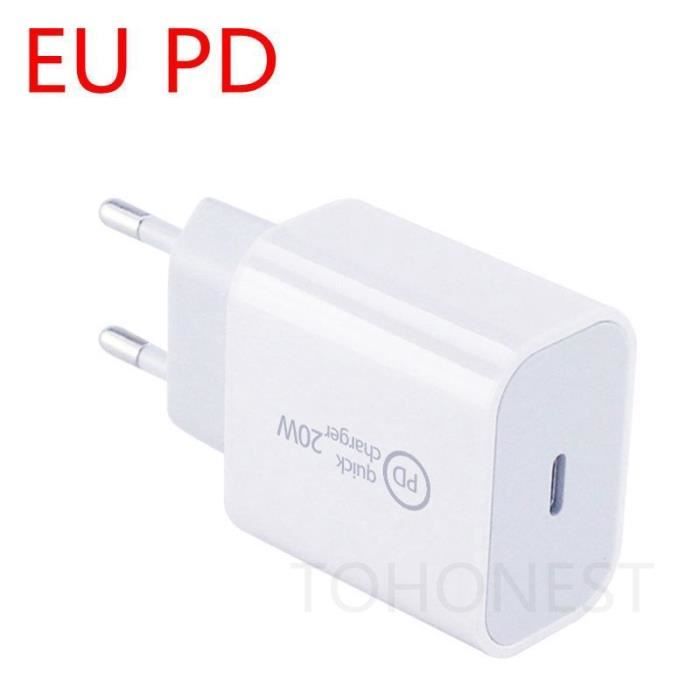 MNWP3ZM/A, Apple Chargeur mural USB, Fiche Euro Type C (CEE 7/16) - Prise  USB C, 35W