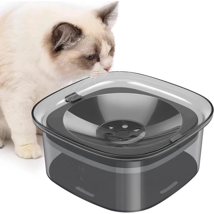 Comparer les prix de Gamelle Anti Éclaboussures Chien,2L Grande Capacité Gamelle, Gamelle pour Chien à Boire Lente avec Disque Flottant,Noir Transparent