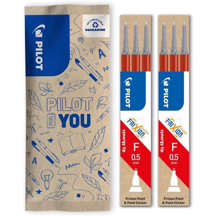 PILOT - Lot de 2 Étuis de 3 Recharges FriXion - Recharges pour Stylos Éffaçables- Compatibles FriXion Ball et FriXion Ball Clicker - Bleu - Pointe Moyenne (6 Recharges PILOT - Lot de 2 Étuis de 3 Recharges FriXion - Recharges pour Stylos Éffaçables- Compatibles FriXion Ball et FriXion Ball Clicker - Bleu - Pointe Moyenne (6 Recharges