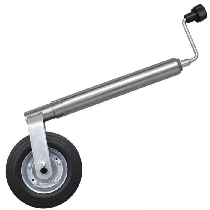 Roue Jockey Double Increvable 260x85 Mm – Tube Métal 48 Mm Zincé, Charge 300 Kg, Idéale Caravane, Remorque, Bateau Sur Sol Meuble