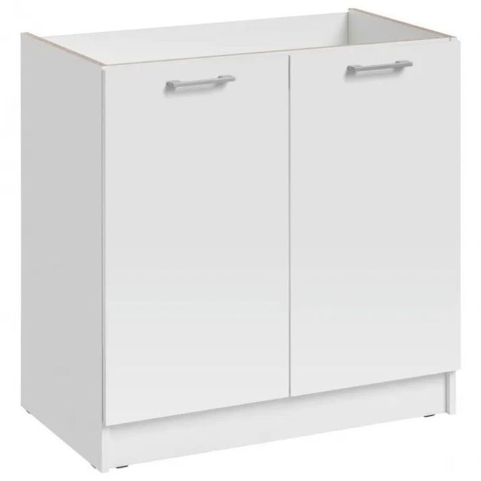 Meuble sous-évier Eco Blanc 2 portes L 80 cm - Cuisineandcie Meuble sous-évier Eco Blanc 2 portes L 80 cm - Cuisineandcie