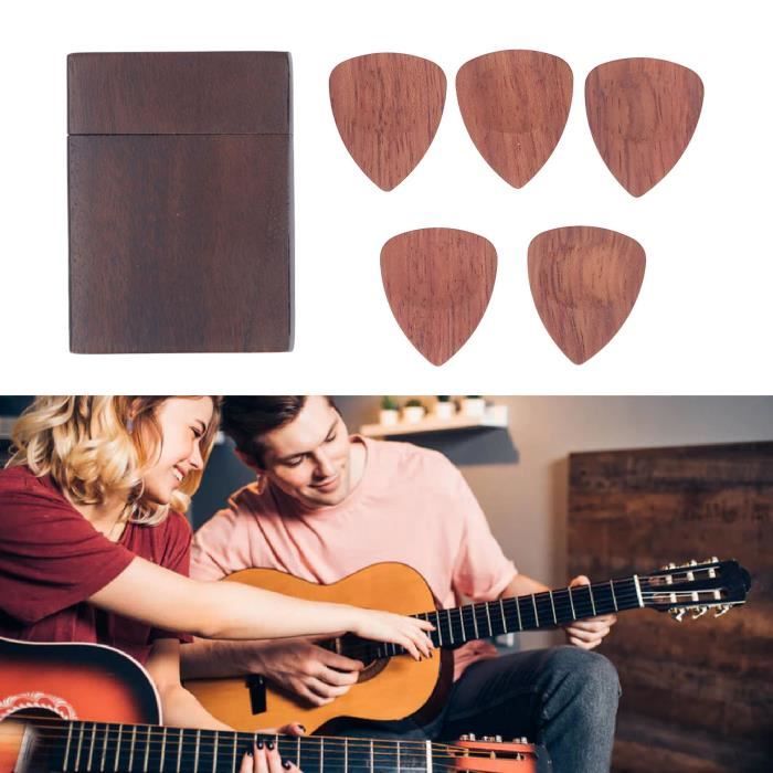 Small Foot Guitare Bois Naturel – 6 Cordes Métalliques + Plectre – Instrument Éducatif Enfant Dès 3 Ans – 65 Cm