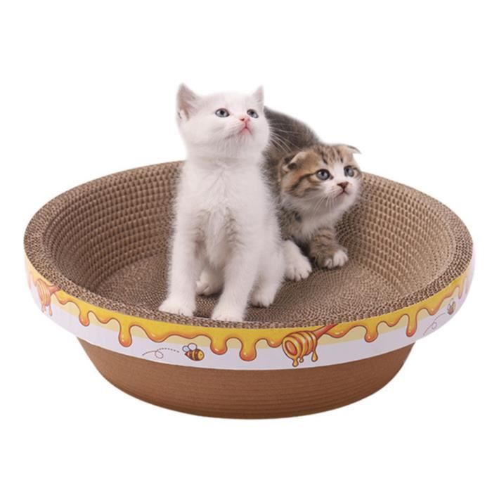Planche à Gratter Pour Chat Ovale 2 En 1 - Griffoir Sisal + Lit - Taille S (41x31 Cm) Ou L (60x40 Cm) - Protège Tes Meubles - 5