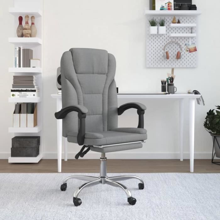 famirosa fauteuil inclinable de bureau gris clair tissu-695