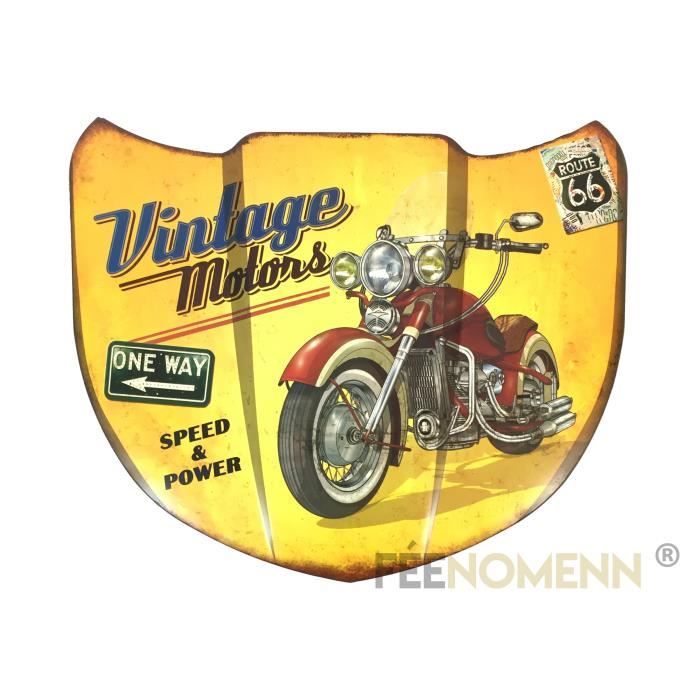 Miroir Déco 3D - Applique Murale Vintage en Métal - Porte / Portière  Voiture Rouge Harley (46x42cm)
