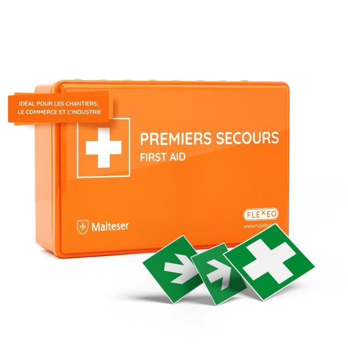 Kit Recharge Trousse Premiers Secours Voiture FLEXEO - Norme DIN 13164 - Valable 5 Ans - Pour Voiture, Moto