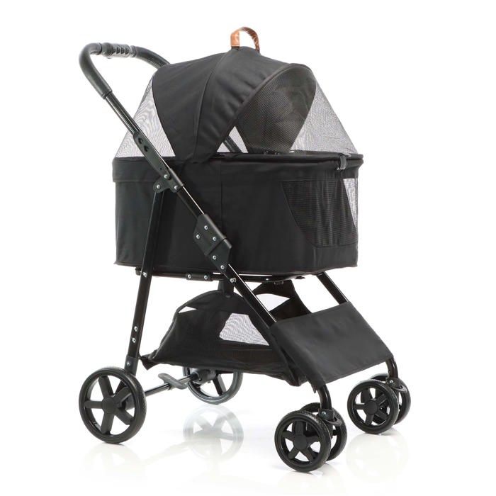 Meilleurs prix pour Fudajo Poussette pliable pour chiens 2en1 Buggy noir pour petits animaux Sac de transport amovible