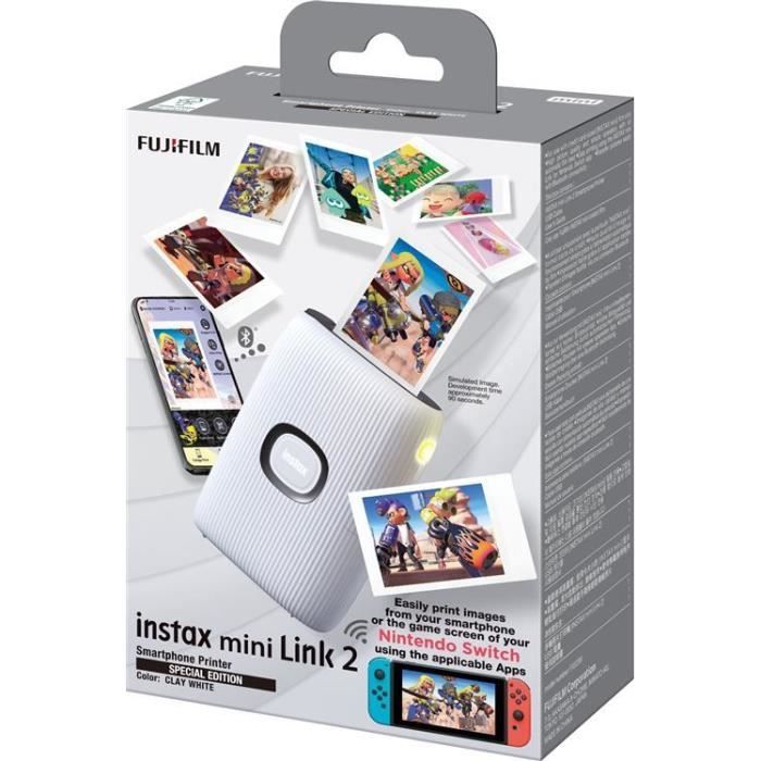 Fujifilm Pack Appareil photo instantané Instax Mini Link 2 Nintendo Blanc - 4547410505566