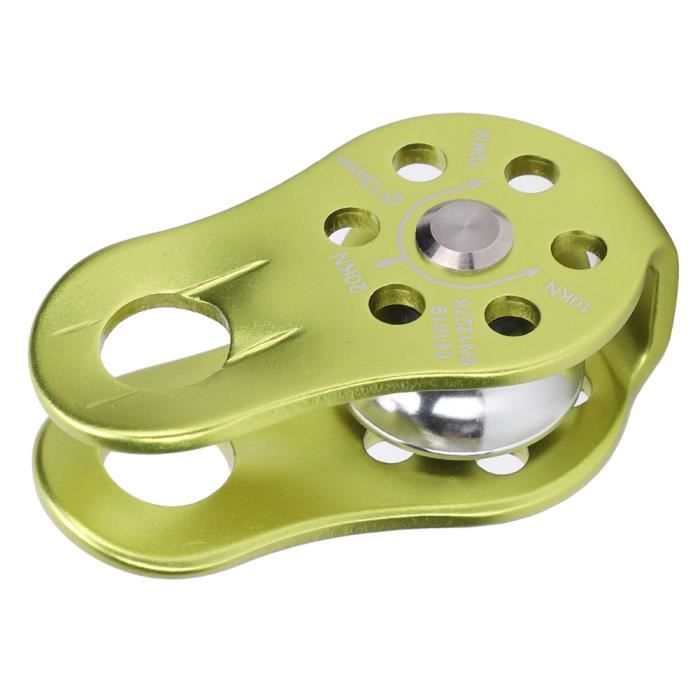 Tbest Poulie D'Escalade 32kN Avec Roulement à Billes - Micro Poulie Aluminium Pour Alpinisme, Spéléo, Sauvetage & Travail En Hauteur
