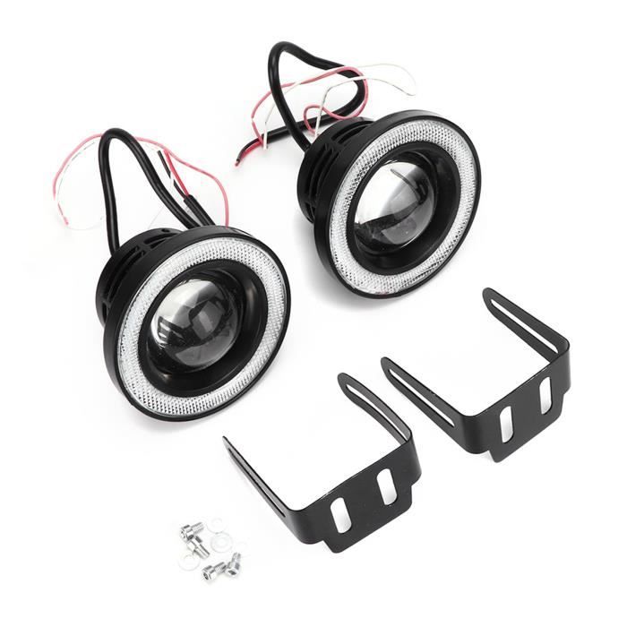 Garosa Modification du feu antibrouillard 3,5 pouces paire de phares antibrouillard LED de yeux d'ange avec COB ensemble de