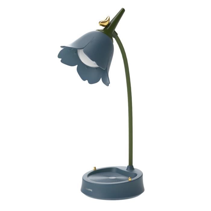 Lampe pour enfants lampe de bureau à fleurs rechargeable créative LED Protection des yeux avec capteur tactile Lampe de Bleu