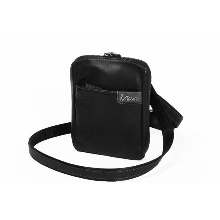 Pochette Katana Cuir de Vachette sauvage K 81660 Noir Cuir