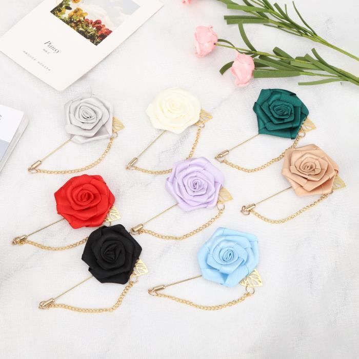 Broche Fleur Rose Avec Clip - Accessoire Femme Pour Vêtements Ou Cheveux - Mariage, Fête, Cadeau