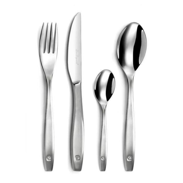 Ménagère 24 pièces - LOU LAGUIOLE - Figure - Finition satinée - Acier inox - Poinçon dabeille Ménagère 24 pièces - LOU LAGUIOLE - Figure - Finition satinée - Acier inox - Poinçon dabeille