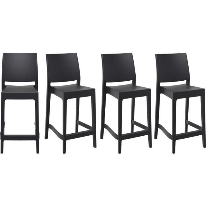 Miliboo Tabourets De Bar Design Empilables Noirs 65 Cm Lot De 4