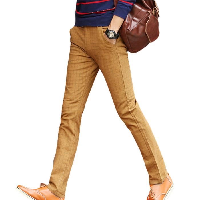 Pantalon shop jaune carreaux
