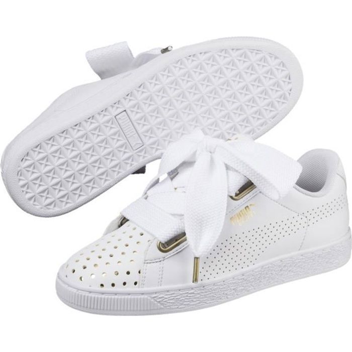 Puma Heart ATH LUX Basket Basse Femme Blanc Cdiscount Chaussures
