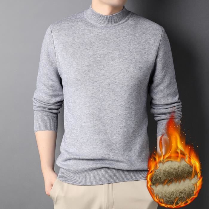 Pull tricote homme polaire coupe slim Sous vetement thermique epaissi