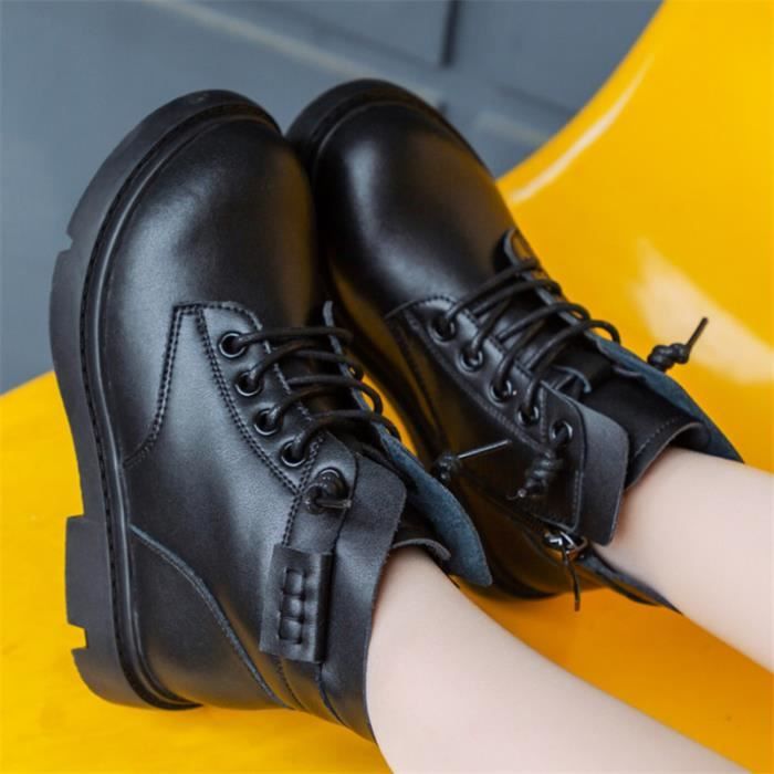 BOTTE Fille Nouvelles bottes Martin pour enfants de la mode britannique style 2 noir JS Noir Cdiscount Chaussures