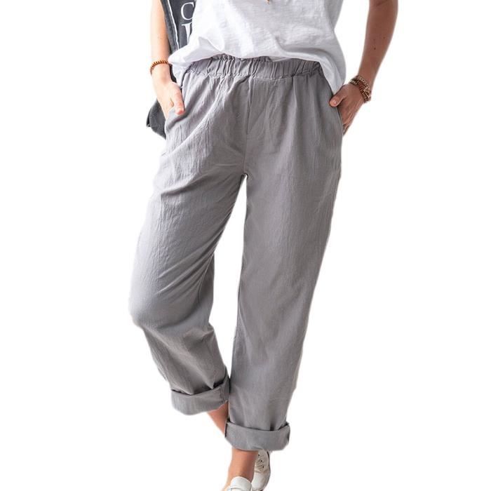 Mode Pantalons Pantalons en lin Tandem Pantalon en lin gris clair style d\u00e9contract\u00e9 
