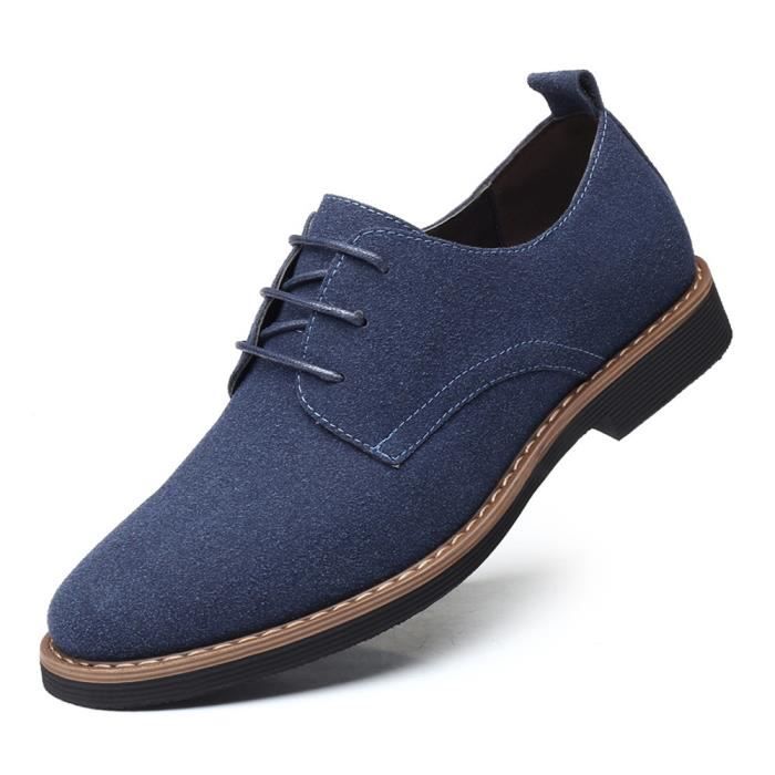 Cuir Chaussures Pour Hommes Bleu Bleu Cdiscount Chaussures
