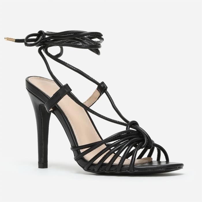 sandales noires lanieres