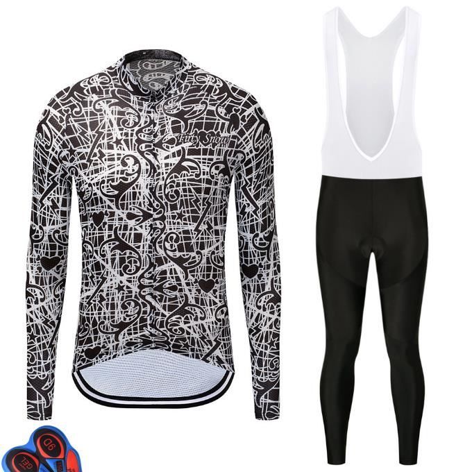 INBIKE Maillot Velo Femme Cyclisme VTT Tenue Cycliste Manches Longues Ensemble Vetement Sport Taille Elastique Respirant Séchage Rapide Plein Air Bleu Clair M